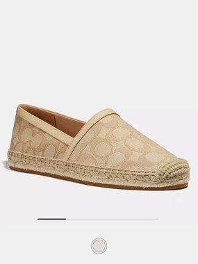 Coach Beige Signature Canvas Espadrille